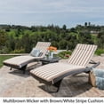 thumbnail image 6 of Noble House Salem 3-PC Patio Wicker Lounge Set Multi-Brown/White Stripes Cushion, 6 of 8