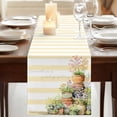 thumbnail image 3 of Table Runners 48 Inches Long Dress Scarves, Spring Flowers Farmhouse Kitchen/Dining Table Runner, Short Coffee Tablerunners, Country Botanical Budding Floral Pot Stripes 13x48 Inch, 3 of 9