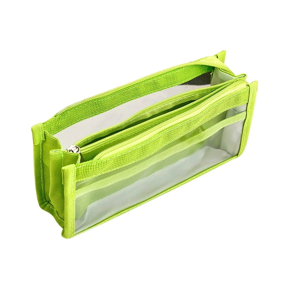 FastXmas Pencil Box, Portable Multi-Layer Pencil Case Organizer with Clear Window- Large Capacity Pencil Case with Compartments - Cute Pencil Pouch(Green)