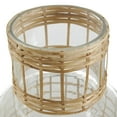 thumbnail image 4 of DecMode 12", 9"H Handmade Rattan Wrapped Glass Vase, Set of 2, 4 of 9