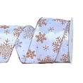 thumbnail image 2 of JeashCHAT Christmas Snowflake Wired Ribbon, Glitter Ribbon Roll for Gift Wrapping, Christmas Tree Wreaths Decorations, Bow Making, 2.48"x10 Yards, 2 of 6