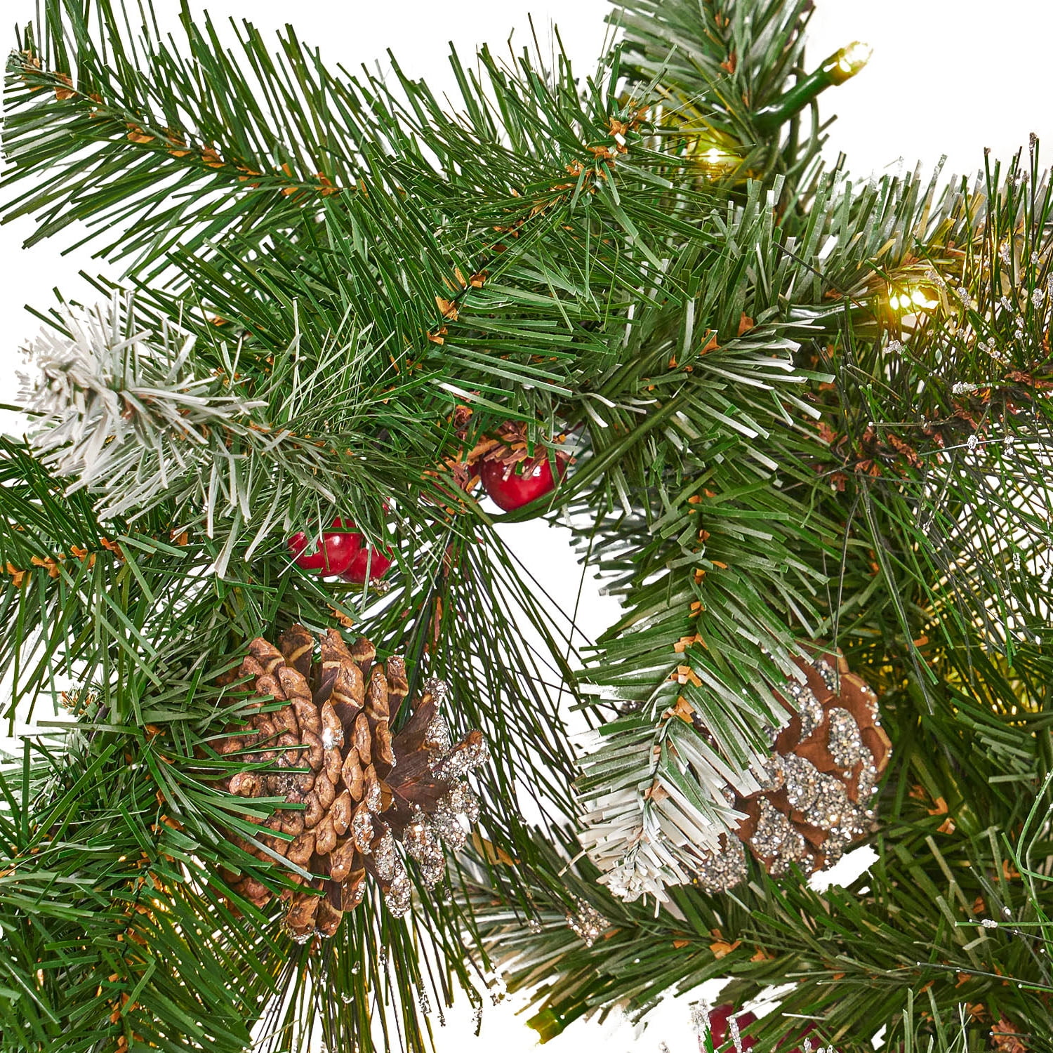 Kepooman 9' X 10" Christmas Glitter Bristle Mixed Garland with Lights Artificial Christmas Garlands Wreath Garland with 80 Tips, Red Berries for Stairs Fireplaces Xmas (With LED Light), Green Kepooman 9' X 10" Christmas Glitter Bristle Mixed Garland with Lights Artificial Christmas Garlands Wreath Garland with 80 Tips, Red Berries for Stairs Fireplaces Xmas (With LED Light), Green