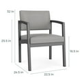 thumbnail image 3 of Lesro Lenox Steel Fabric Guest Waiting Room Guest Chair in Silver/Open House Asteroid Gray, 3 of 5