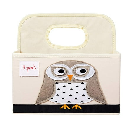 UPC: 0812895000993 | 3 Sprouts Polyester Divided Portable Diaper Caddy Owl