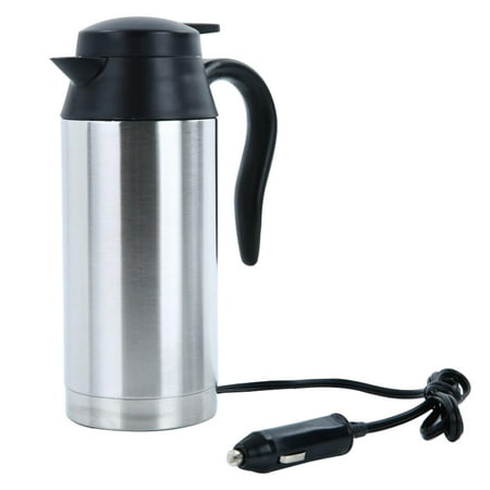 

Frcolor 1PC 12V 750ML Stainless Steel Electric Kettle Car Tea Kettle Water Heater Electric Cup Electric Kettle