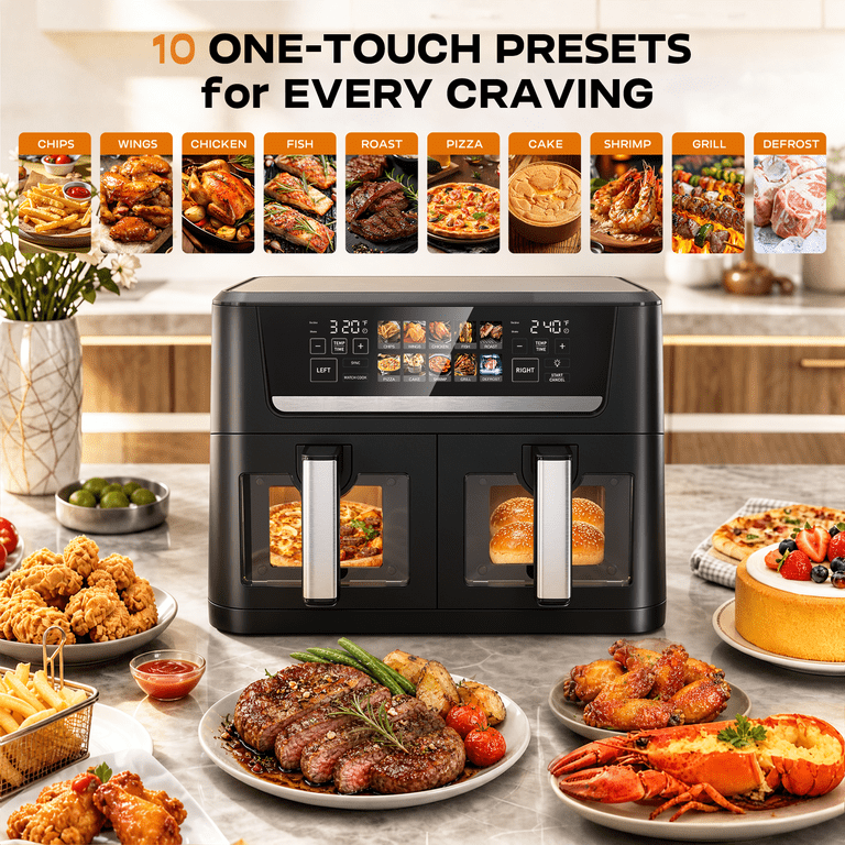 Patbrela 13QT Dual Basket Air Fryer Oven with Touchscreen photo 7