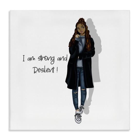 Stupell Industries Modern Strong & Resilient Female Canvas Art, 17 x 17, by Saba Rauf