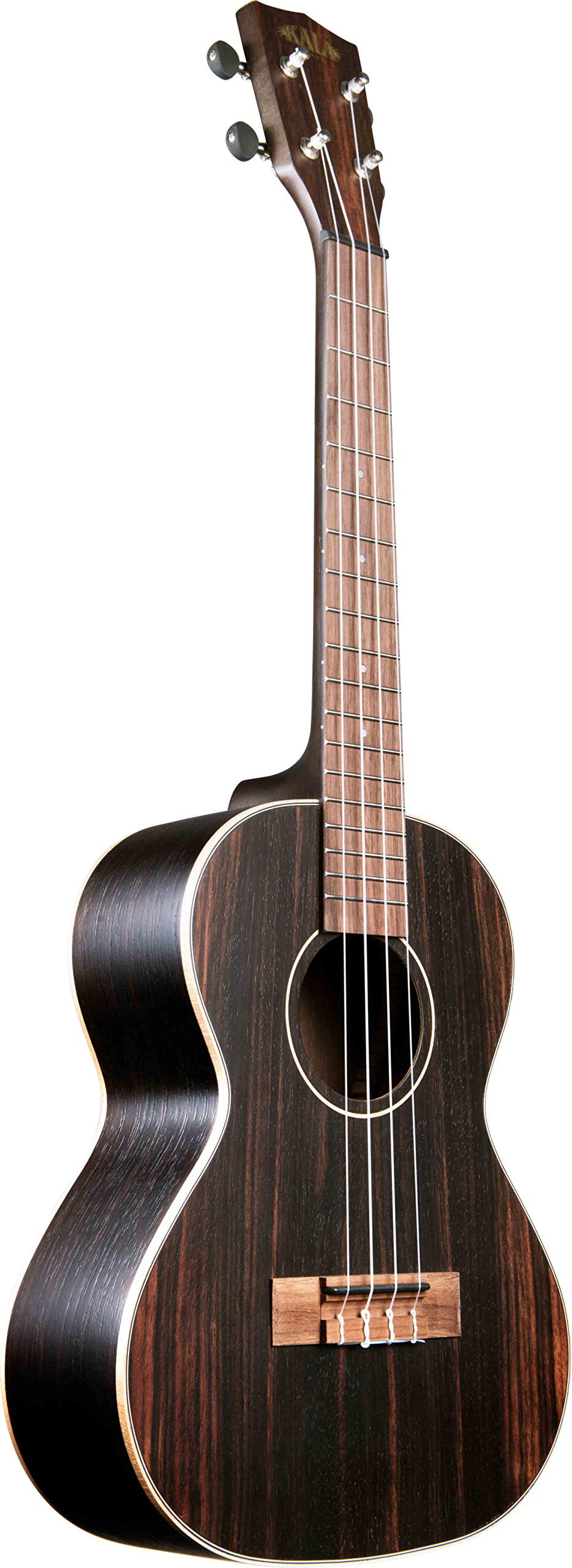 Kala KA-EBY-T Striped Ebony Tenor Ukulele Bundle with Gig Bag, Tuner, Austin Bazaar Instructional DVD, and Polishing Cloth