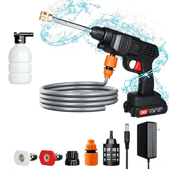 Paddsun Pressure Washer, Cordless Water Spray Gun with 2 Battery Portable Car Washer Cleaner
