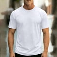 thumbnail image 2 of BELTNOV Men's Short Sleeve T-Shirts Casual Summer Loose Fit Round Neck Breathable Basic Tee Shirt White, 2 of 7