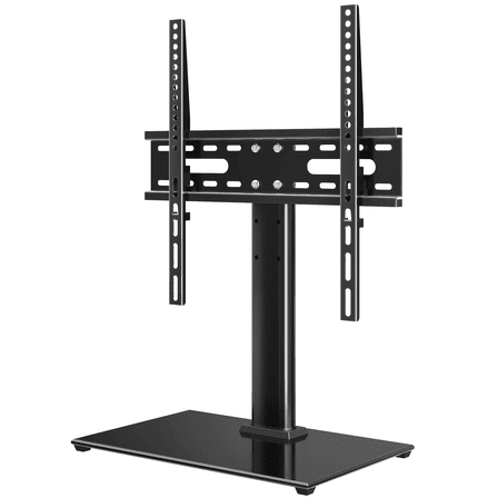 HOMOUNT Universal Tabletop TV Stand for 24-60 inch TVs, Height Adjustable TV Mount Stand with Tempered Glass Base, Max 400x400mm, Holds up to 88 lbs