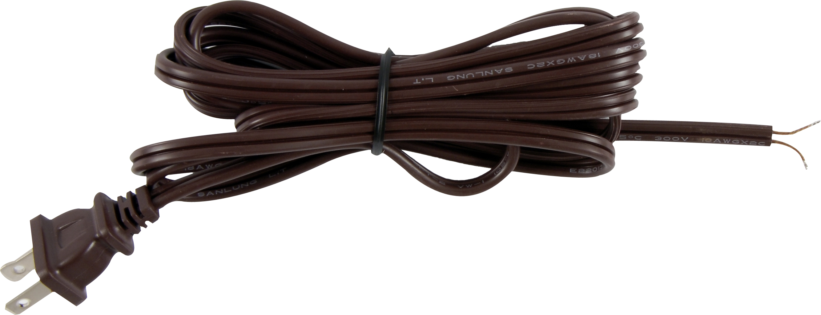 Hyper Tough Replacement Lamp Cord, Molded Plug, 8ft, Brown, 52210