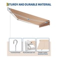 thumbnail image 2 of Retractable Awning, 13 x 10 ft Outdoor Manual Patio Awning Retractable Sun Shade, Patio Door Window Water-Resistant Polyester Awning Sunshade Shelter with Crank Handle for Balcony, Backyard, 2 of 7