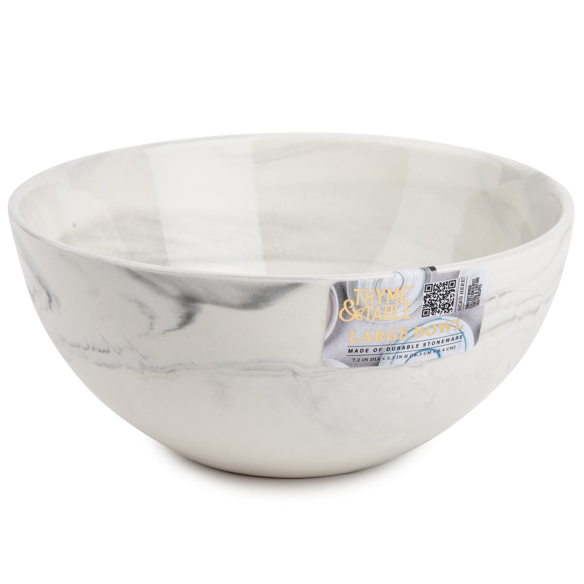 Buy Thyme & Table Grey Marble Stoneware Large Round Bowl Online at