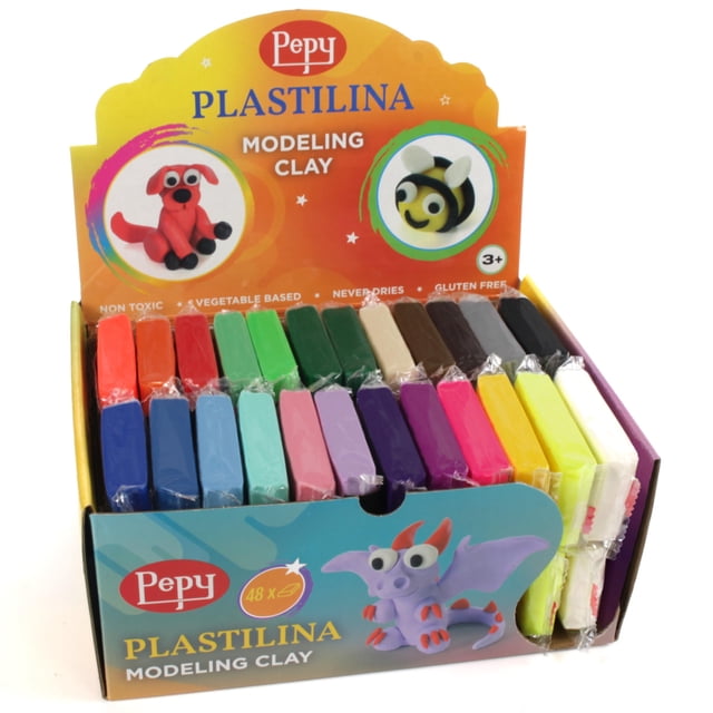 Plastilina para modelar Pepy, reutilizable, no se seca, set de 48 barras