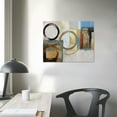thumbnail image 3 of GOSMITH Abstract Wall Art Geometric Art Prints Circle Block Painting Modern Grey Brown Picture, Large Size Canvas Painting Ready to Hang Framed for Bedroom Living Room Bathroom Home Wall Decor, 3 of 4