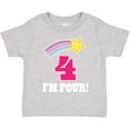 thumbnail image 3 of Inktastic 4th Birthday 4 Year Old Girls Rainbow Star Girls Toddler T-Shirt, 3 of 5