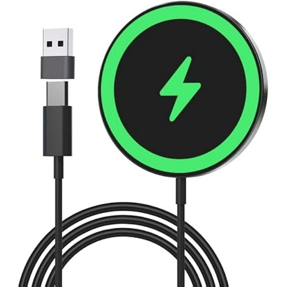 FU1999Magsafe Charger 15W Wireless Charging Pad, Magnetic Wireless Charger with 3.3ft Cable for iPhone 16 Pro Max/16 Pro/16 Plus/16/15/15 Pro/15 Plus/15 Pro Max, 14/13/12&Apods 3/2/Pro (Black)