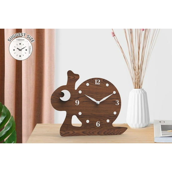 FGnano Playful Snail Shaped Clock, Cartoon Style, Warm Brown, Arcylic, 5.9"x4.9"x1.4", Color Gift Box