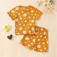 thumbnail image 3 of HCNTES Toddler Girl Outfit Daisy Print Ruffle Short Sleeve Tee and Shorts 2 Piece Set 12M 18M 24M 2T 3T Toddler Baby Girls Summer Outfits, 3 of 8