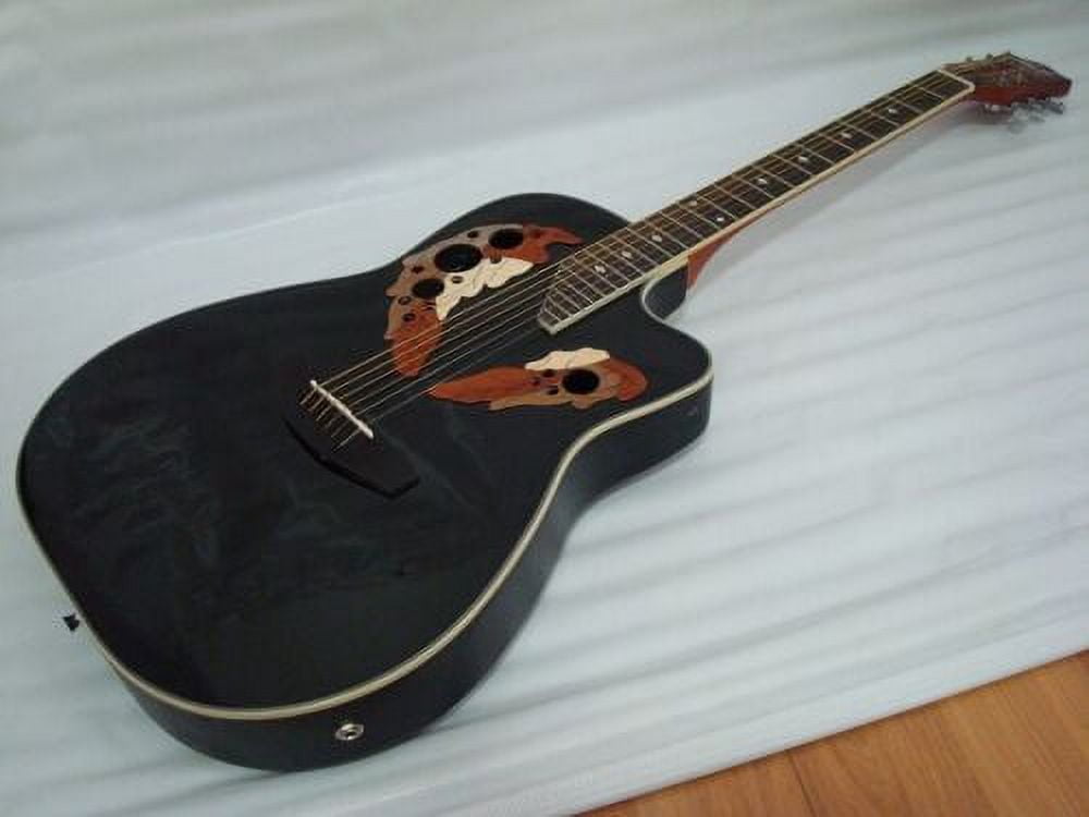 Ktone Acoustic Electric Guitar, 6-String, High Gloss Black Finish, 41" Length