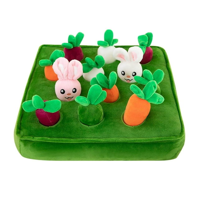 thinsony Funny Dog Carrot Plush Toy Vegetable Chew Toy Pet Interaction Snuffle Mat