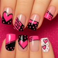 thumbnail image 1 of Press On Nails FDSQHSA, diseño de corazón de San Valentín, 24 unidades, 1 of 7