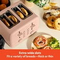 thumbnail image 4 of bella 4-Slice Toaster, 6 Setting Shade Control with Reheat, Cancel, Bagel & Defrost Buttons, Removable Crumb Tray, Anti Jam & Auto Shutoff, Blossom, 4 of 9