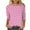 Pink2, variant on HAiming Womens 3/4 Sleeve T-Shirt V Neck Basic Tee Solid Color Casual Pullover Tops Trendy Clothes