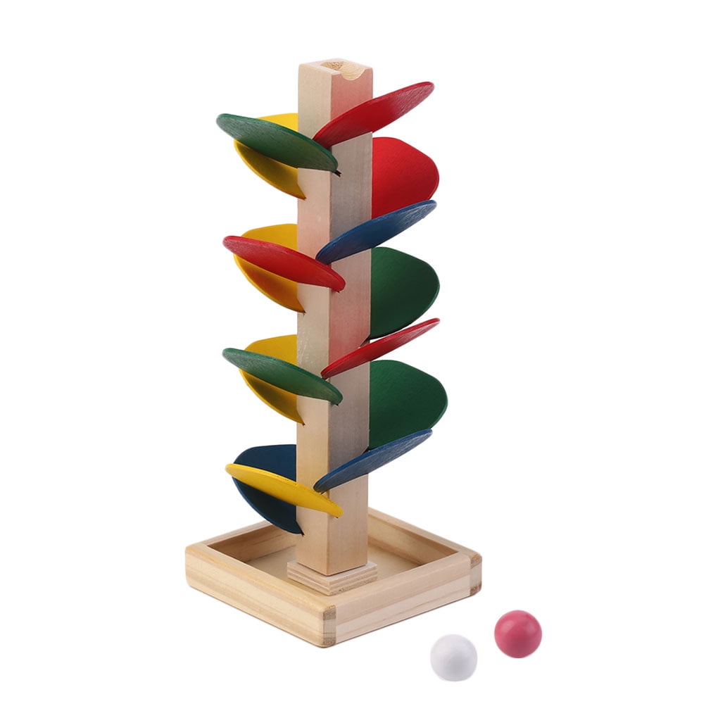 Bobury Unique Wood Tree Leaves Blocks Marble Ball Run Track Game Toy Children Educational Toys Bobury Unique Wood Tree Leaves Blocks Marble Ball Run Track Game Toy Children Educational Toys