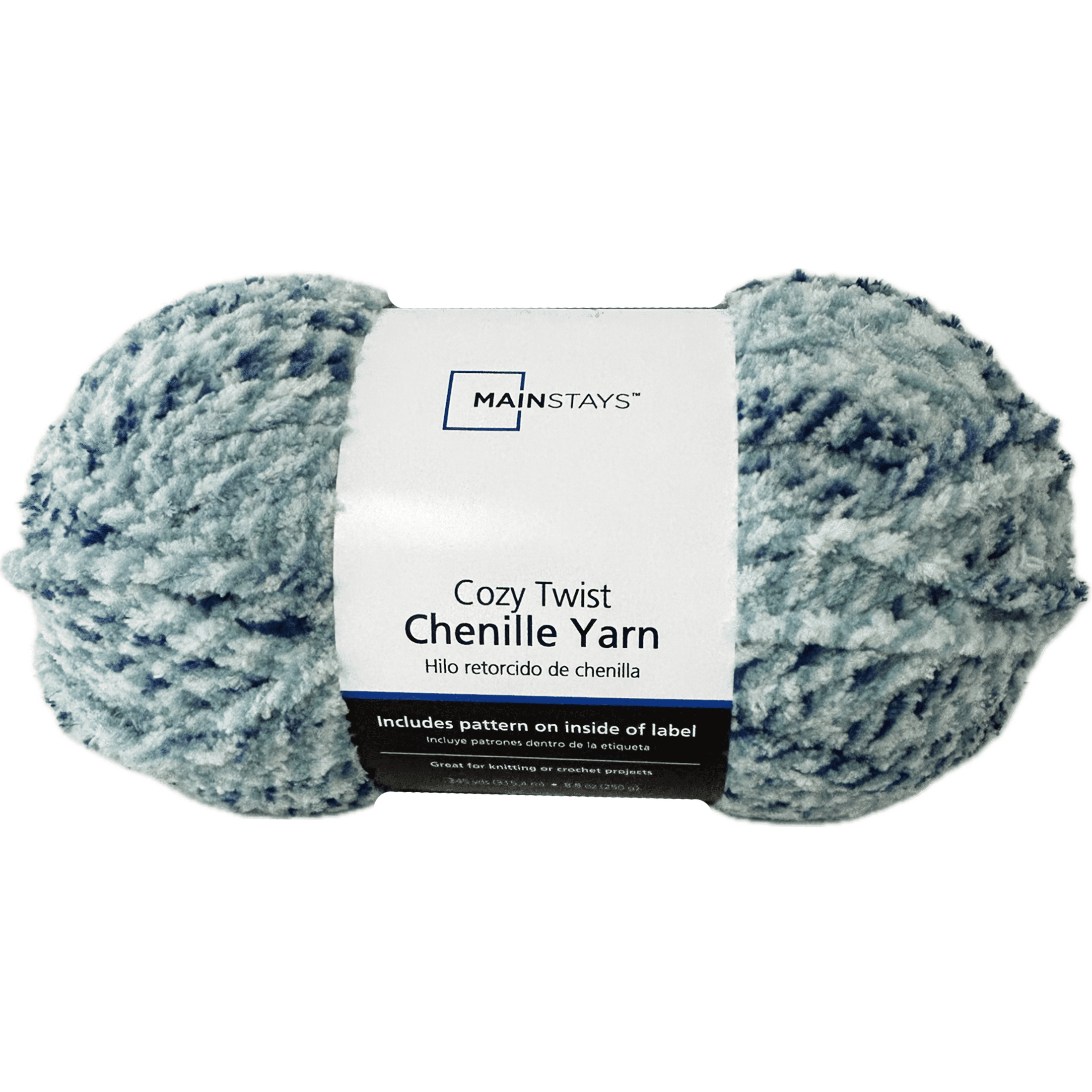 Mainstays Cozy Twist Yarn, 345 yd, Blue Multi, 100% Polyester, Bulky, Pack of 2