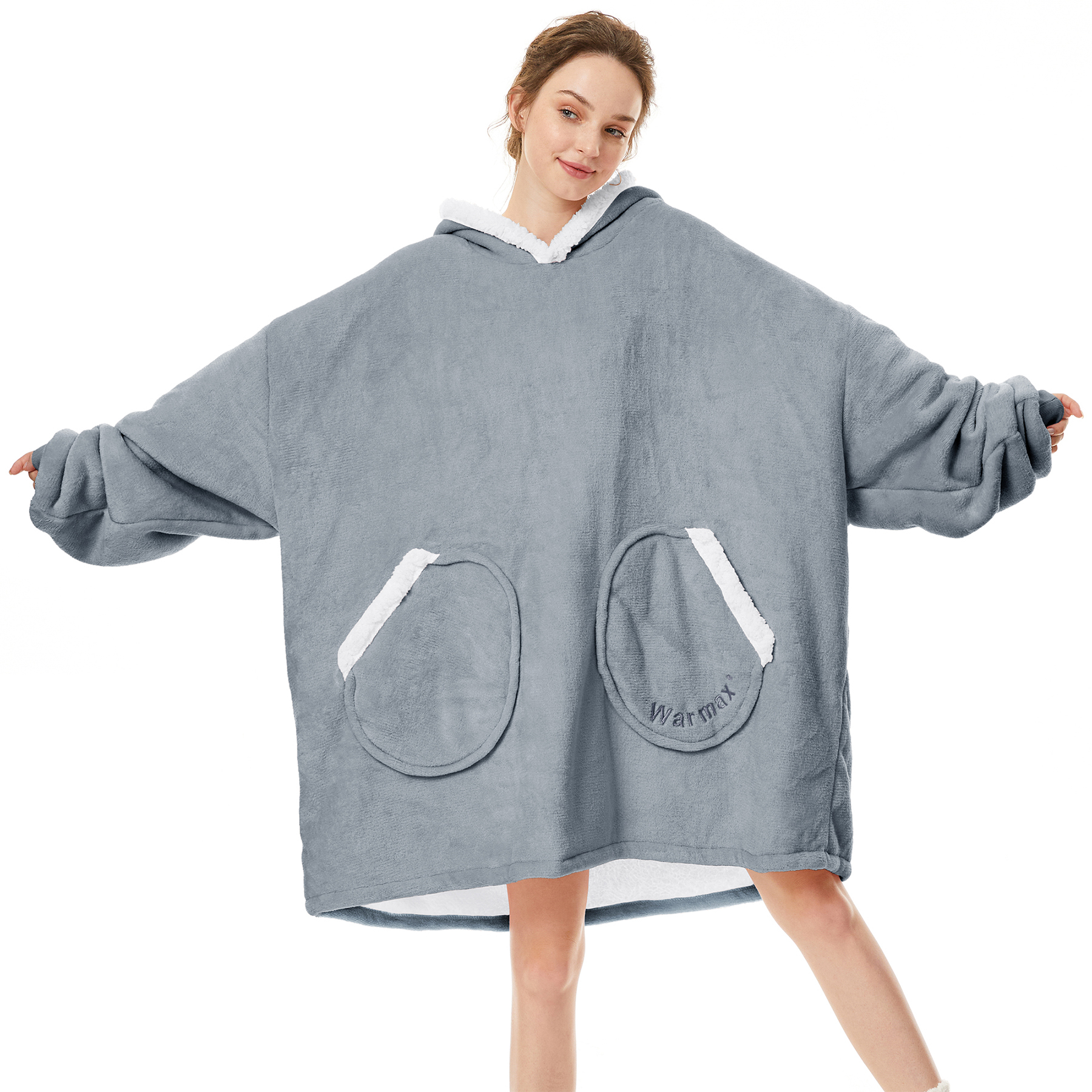 Zando Oversized Hoodie Blanket Sweatshirt Sherpa Wearable Blanket Adult Comfy Blanket Hoodie