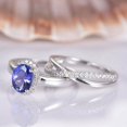 thumbnail image 3 of HeartsAndYou 2ct Natural Blue Tanzanite Halo Bridal Set Engagement Ring 14k SOLID White Gold, 3 of 9