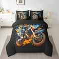 thumbnail image 2 of Manfei Motorcross Dirt Bike Twin Bedding Sets 7 Pieces, Boys Motorcyclist Bedding Comforter Set, Hippie Graffiti Sheet Sets, Microfiber Bedroom Decor, 2 of 7