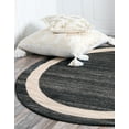 thumbnail image 2 of Unique Loom Tapis Rond Transitionnel Contemporain de la Collection Del Mar, 6', Noir/ivoire, 2 of 2