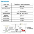 thumbnail image 4 of Photoelectric Sensor Switch NO+NC,DC10-30V,Distance:80cm/31.52inch, AE3Z-D61,Reflective Photovoltaic, 4 of 5
