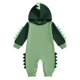 thumbnail image 4 of Ruyang Baby Hooded Long Sleeve Jumpsuit Infant Dinosaur Button Onesie Cute Soft Fall Winter Crawling Suit Home Wear, 4 of 4