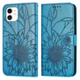 thumbnail image 1 of Funda tipo cartera con girasoles grabados para iPhone 11, multifuncional, elegante y con protección total., 1 of 5