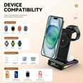 thumbnail image 6 of INSMART Wireless Charging Station for iPhone,5 in 1 Foldable Magnetic Charging Stand with Digital Clock,Temp Display,15W Fast Charger,RGB Colorful Lights,for Home Office Black, 6 of 9
