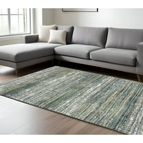10' X 13' Green And Blue Geometric Area Rug