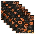 thumbnail image 6 of Qxltty Pattern Of Black and Orange Halloween Symbols Napkins 20×20in Perfect for Parties Dinners Weddings Cocktail Housewarming Cloth Napkins Set of 6, 6 of 8