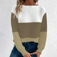 thumbnail image 4 of Turilly Women's New Knitted Sweater with Contrasting Color Splicing Round Neck Long Sleeved Pullover Top, 4 of 6