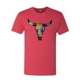 thumbnail image 2 of Wild Bobby, Colorful Rainbow Cow Bull Skull Animal Lover Mens Premium Tri Blend T-Shirt, Vintage Red, X-Large, 2 of 3
