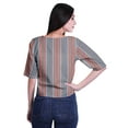 thumbnail image 3 of Moomaya Printed Cotton Top For Womens V-neck Crop Top Elbow Sleeve Summer Blouse T-shirt, 3 of 7