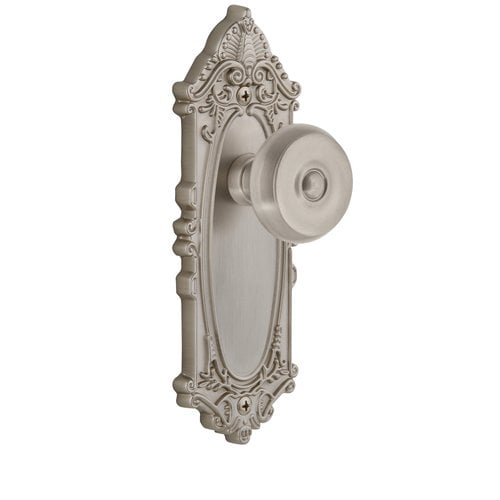 Grandeur 807536 Grande Victorian Solid Brass Rose Dummy Knob Set - Nickel