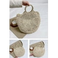 thumbnail image 7 of Kukuzhu Round Straw Bag for Women Large Summer Beach Tote Handbag Handwoven Straw Crossbody Bag Woven Handle Shoulder Bag, 7 of 7