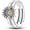 #Sun Moon Star, variant on 925 Sterling Silver Ring Open End Carved Colorful Zirconia Flower Feather Bossy Sterling Silver Adjustable Ring