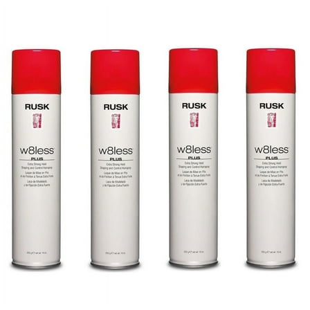 Rusk W8Less Plus Extra Strong Hold Shaping & Control Hairspray 10oz (Pack of 4)