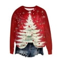 thumbnail image 3 of Women's Christmas Sweatshirts Casual Round Neck Blouses Fashion Christmas Printed Long Sleeves Shirts Cute Xmas Loose Soft Sweatshirt Pullover Tops, 3 of 4