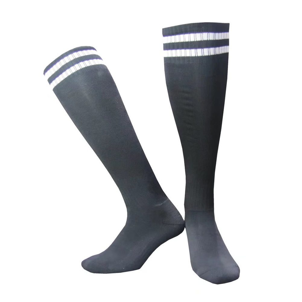 MeterMall Adult Thin Football Socks Soccer Above Knee Plain Socks